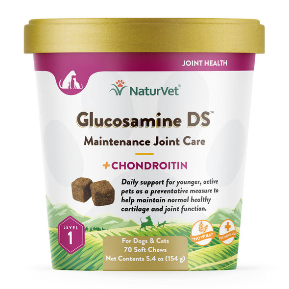 NaturVet Glucosamine DS Level 1 Maintenance Care Soft Chews for Dogs