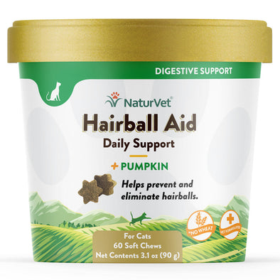 NaturVet Hairball Aid Plus Pumpkin Soft Chews for Cats