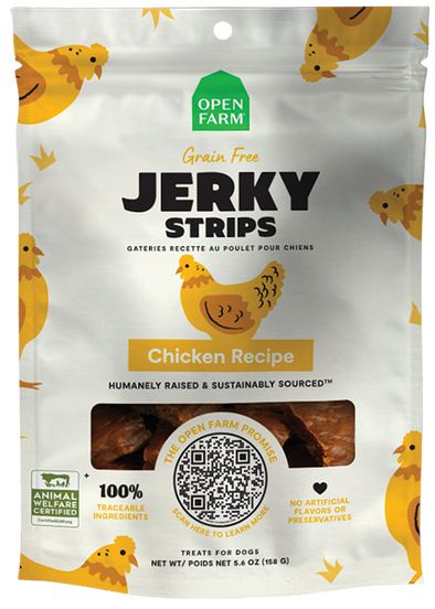 Open Farm Grain Free Jerky Strips Chicken Dog Treats