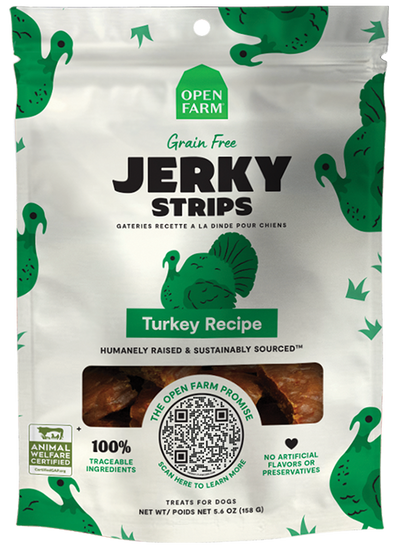 Open Farm Grain Free Jerky Strips Turkey Dog Treats