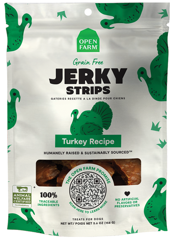 Open Farm Grain Free Jerky Strips Turkey Dog Treats