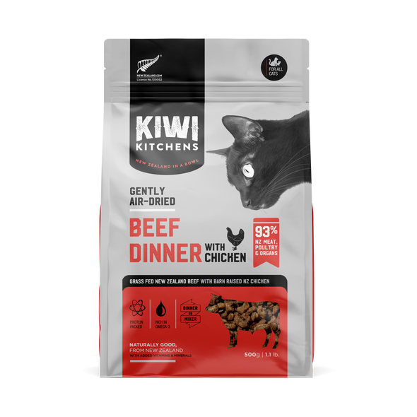 Kiwi Kitchens Air Dried Beef and Chicken Food for Cats