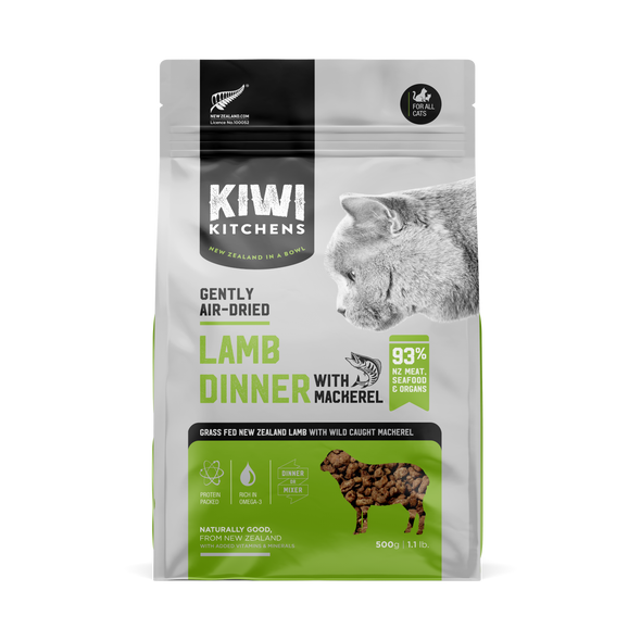 Kiwi Kitchens Air Dried Lamb and Mackerel Food for Cats