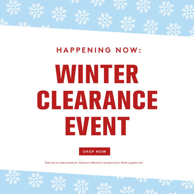 Happening now. winter clearance event. up to 50 percent up. Click to shop now. 