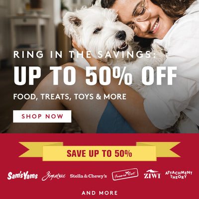 Ring in the savings. up to 50 percent off food treats toys and more. click to shop now.