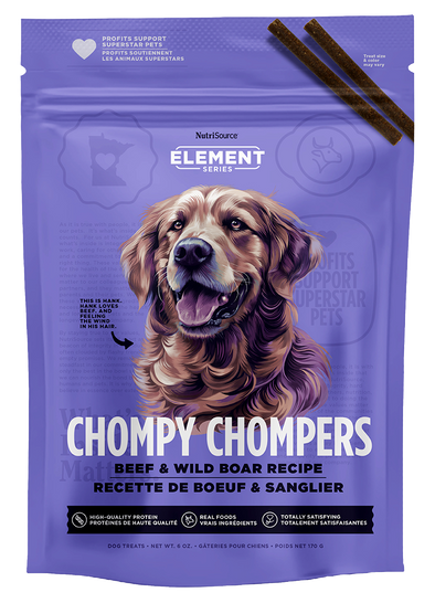 NutriSource Element Series Chompy Chompers Beef & Wild Boar Dog Treats