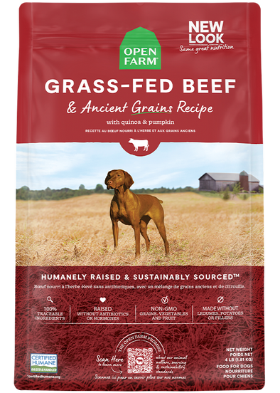 Open Farm Grass-Fed Beef Ancient Grain Dry Dog Food