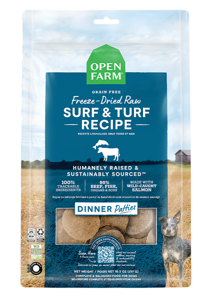 Open Farm Grain Free Surf and Turf Recipe Freeze Dried Raw Dog Food Pa