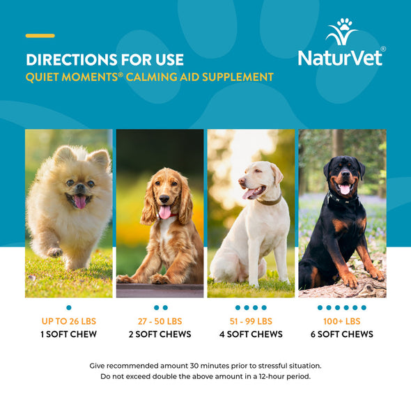 NaturVet Quiet Moments Plus Melatonin Soft Chews for Dogs