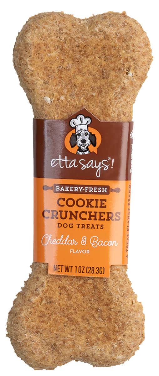 Etta Says Cookie Cruncher Cheddar and Bacon Flavor Biscuit Dog Treat