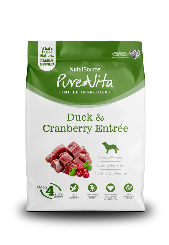 NutriSource PureVita Duck & Cranberry Dry Dog Food