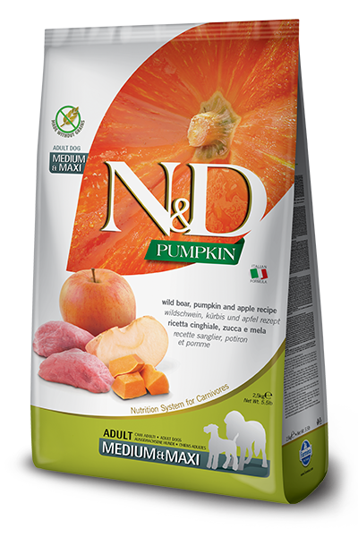 Farmina N&D Pumpkin Grain Free Boar, Pumpkin Apple Medium Maxi Adu
