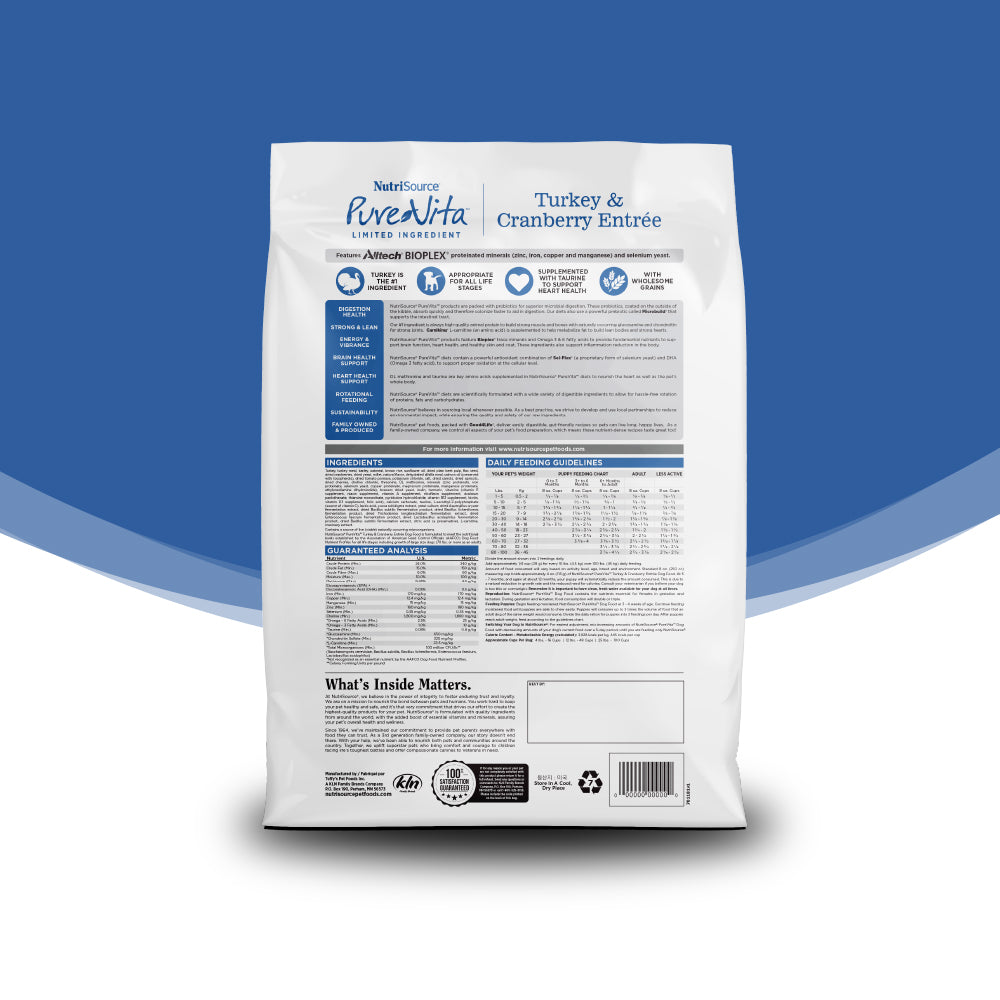 NutriSource PureVita Turkey & Cranberry Dry Dog Food