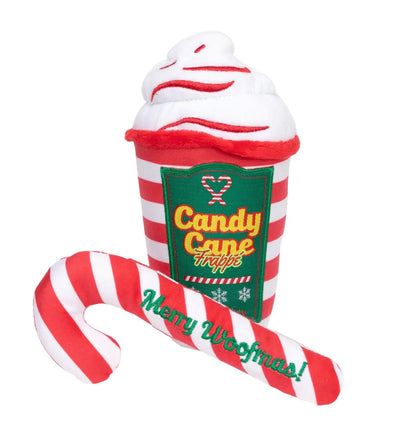 FuzzYard Candy Cane Frappe & Candy Cane Holiday Toy for Dogs