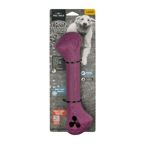 Tall Tails Natural Rubber Goat Sport Bone Dog Toy