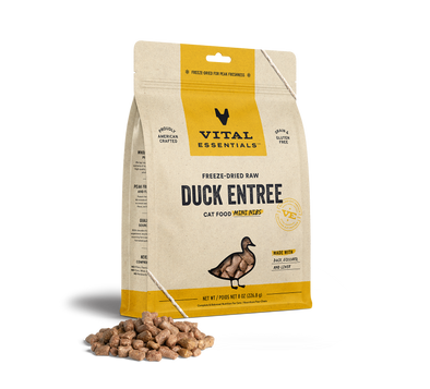 Vital Essentials Duck Entree Mini Nibs Freeze-Dried Raw Cat Food