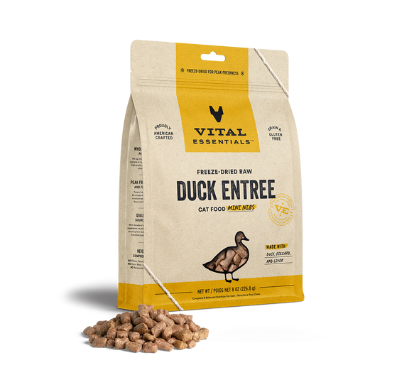Vital Essentials Duck Entree Mini Nibs Freeze-Dried Raw Cat Food