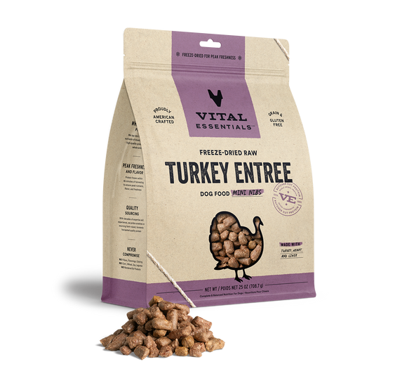 Vital Essentials Turkey Entree Mini Nibs Freeze-Dried Raw Dog Food