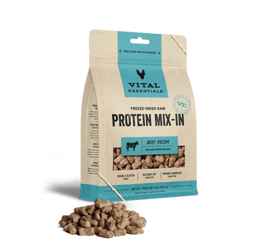 Vital Essentials Beef Recipe Freeze-Dried Raw Protein Mix-In Mini Nibs Topper For Dogs