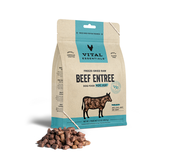 Vital Essentials Beef Entree Mini Nibs Freeze-Dried Raw Dog Food