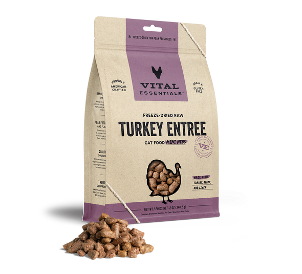 Vital Essentials Turkey Entree Mini Nibs Freeze-Dried Raw Cat Food