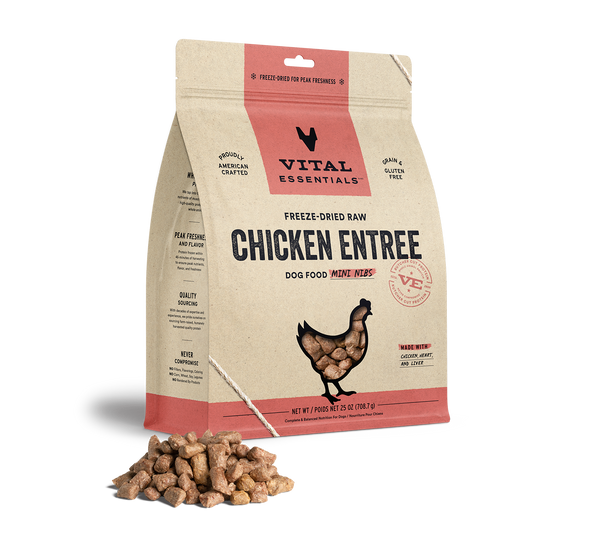 Vital Essentials Chicken Entree Mini Nibs Freeze-Dried Raw Dog Food