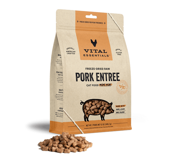 Vital Essentials Pork Entree Mini Nibs Freeze-Dried Raw Cat Food