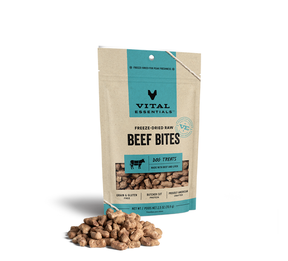 Vital Essentials Freeze-Dried Beef Bites Dog Treats