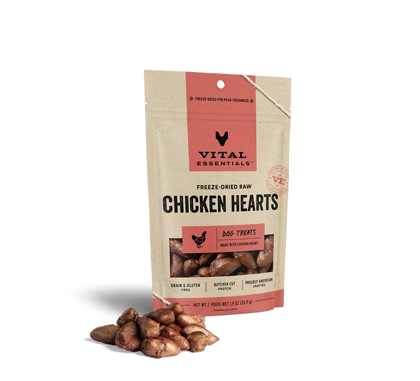 Vital Essentials Freeze-Dried Chicken Hearts Dog Treats