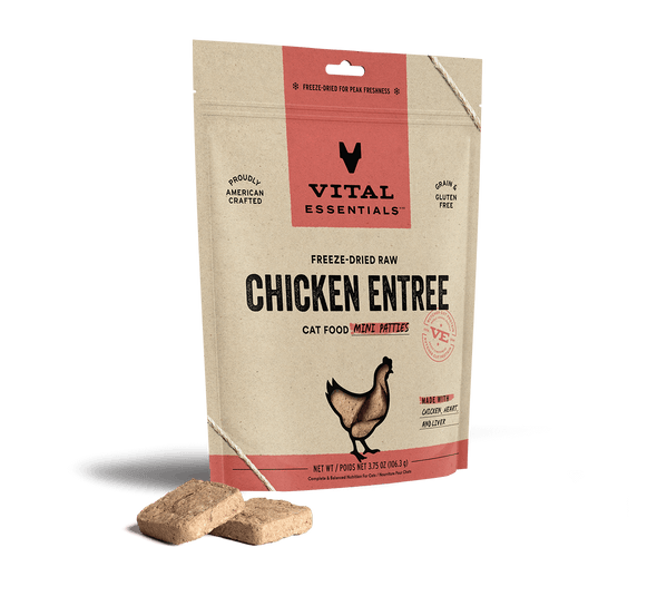 Vital Essentials Chicken Entree Mini Patties Freeze-Dried Raw Cat Food