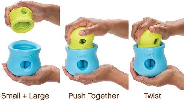 West Paw Zogoflex Toppl Tough Treat Dispensing Dog Chew Toy in Granny Smith Green