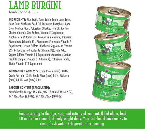 Weruva Cats in the Kitchen Lamb Burgini Lamb Au Jus Grain Free Canned Cat Food