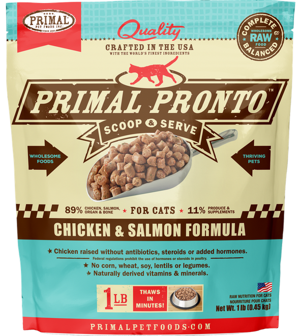 Primal Pronto Chicken & Salmon Frozen Formula For Cats