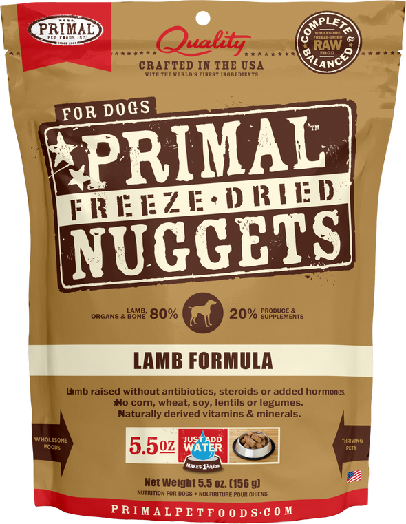 Primal Freeze Dried Nuggets Grain Free Lamb Formula Dog Food