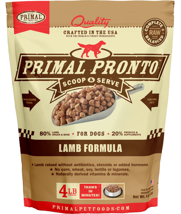 Primal Pronto Lamb Formula Frozen Dog Food