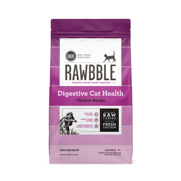 Bixbi Rawbble Freeze-Dried Raw Coated Grain-Free Digestive Health Chicken Recipe Dry Cat Food