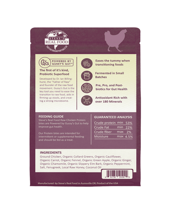 Steve's Real Food Chicken Protein Bites Freeze Dried Treats for Cats and Dogs