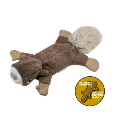 Tall Tails Stuffless Squirrel with Squeaker Rope Dog Toy