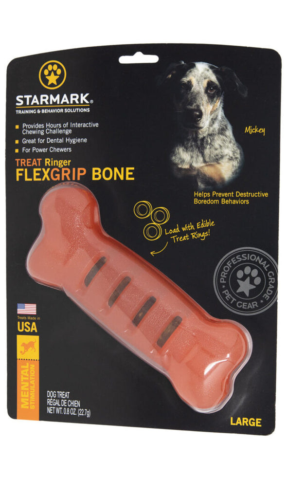 Starmark Treat Ringer Flexgrip Bone Dog Chew