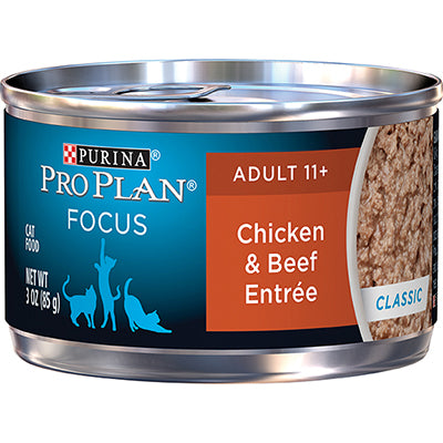 Purina Pro Plan Adult 11+ Chicken & Beef Entrée Classic Canned Cat Food