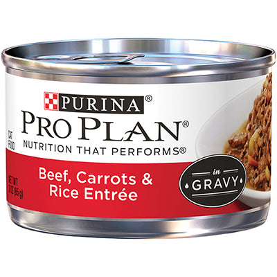 Purina Pro Plan Beef, Carrots & Rice Entrée in Gravy Canned Cat Food