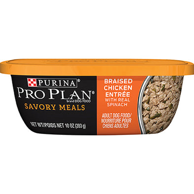 Purina Pro Plan Braised Chicken Entrée With Real Spinach Wet Dog Food
