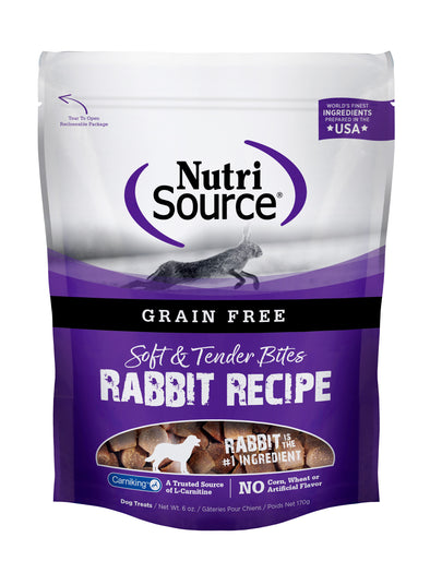 NutriSource Grain Free Rabbit Bites Dog Treats