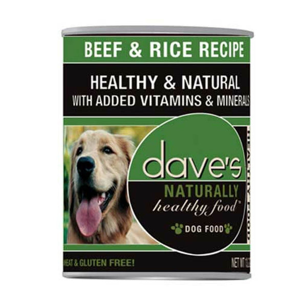 Dave's Naturally Healthy Beef And Rice Canned Dog Food