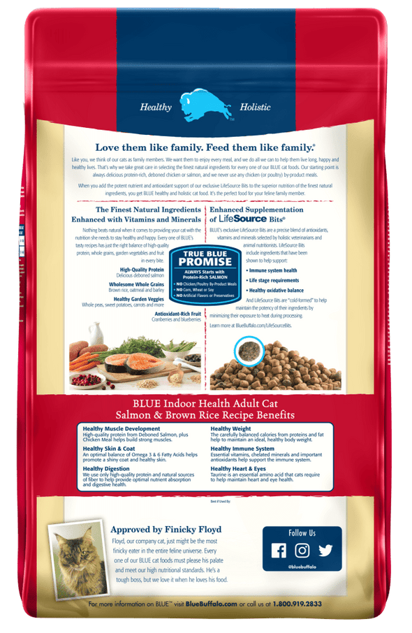 Blue Buffalo Indoor Health Natural Salmon & Brown Rice Adult Dry Cat Food