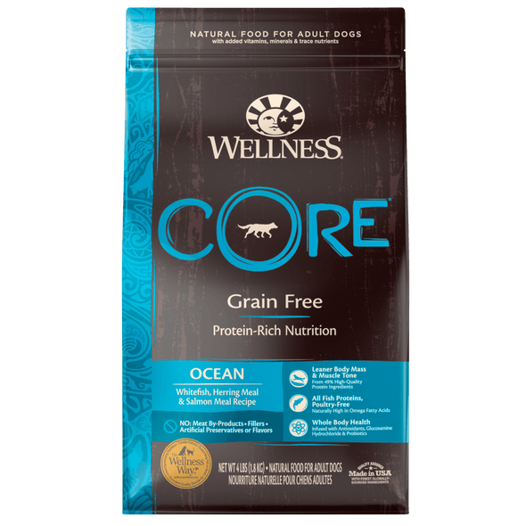 Wellness CORE Natural Grain Free Ocean Whitefish, Herring & Salmon Recipe Dry Dog Food