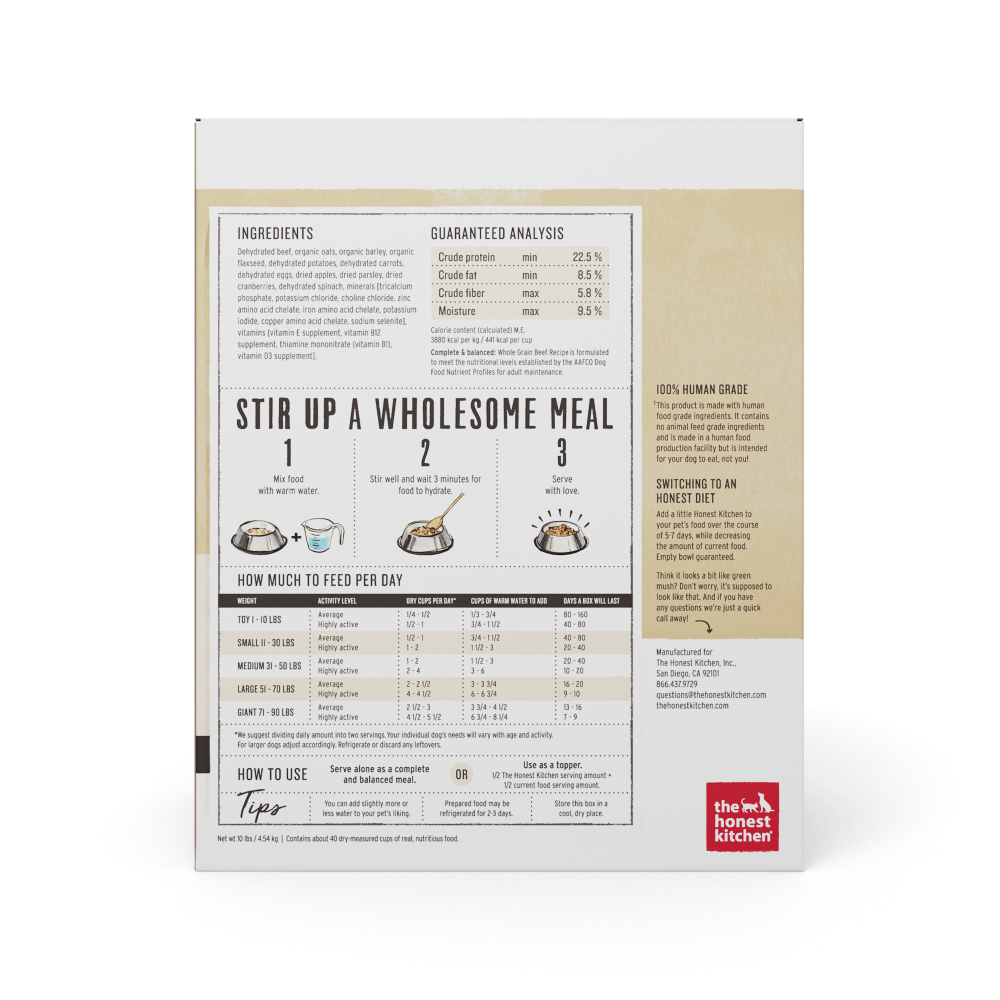 Whole grain beef shop recipe dehydrated dog food