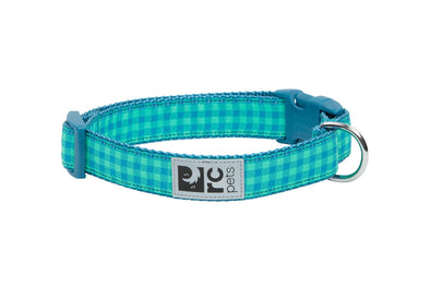 RC Pets Clip Collar for Dogs in Green Gingham Pattern