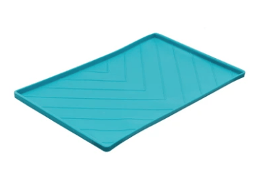 Messy Mutts Silicone Bowl Mat With Raised Edge Blue