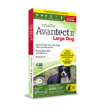 Vetality Avantect II Monthly Topical Flea and Tick Treatment for Large